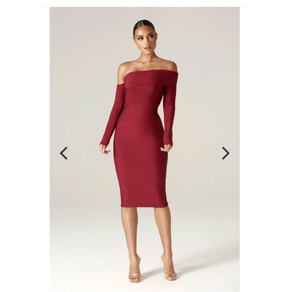 ALIEVA Shiva bandage dress maroon - Picture 11 of 15